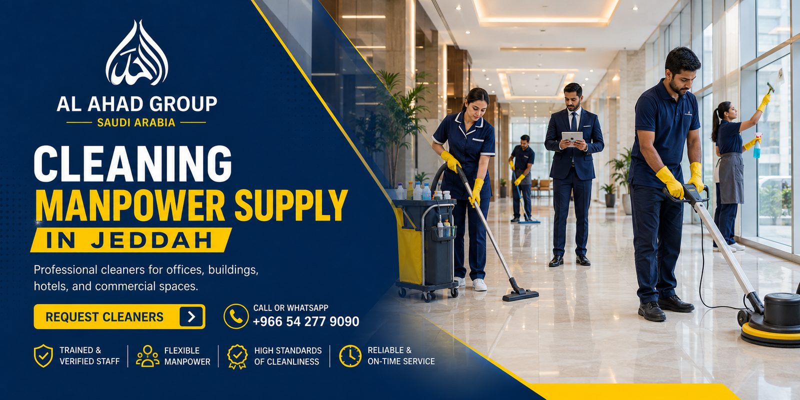 Cleaning Manpower Supply in Jeddah for Offices and Sites