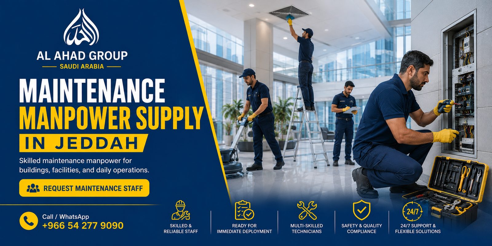 MEP Maintenance Manpower in Jeddah for Building and Site Support